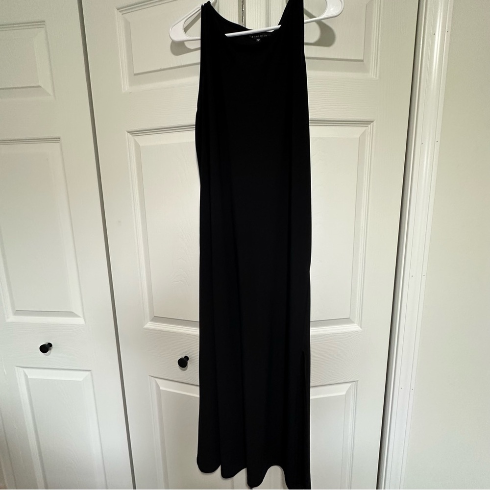 Black Tank Top Slip Dress with Slit - Nik and Nash
